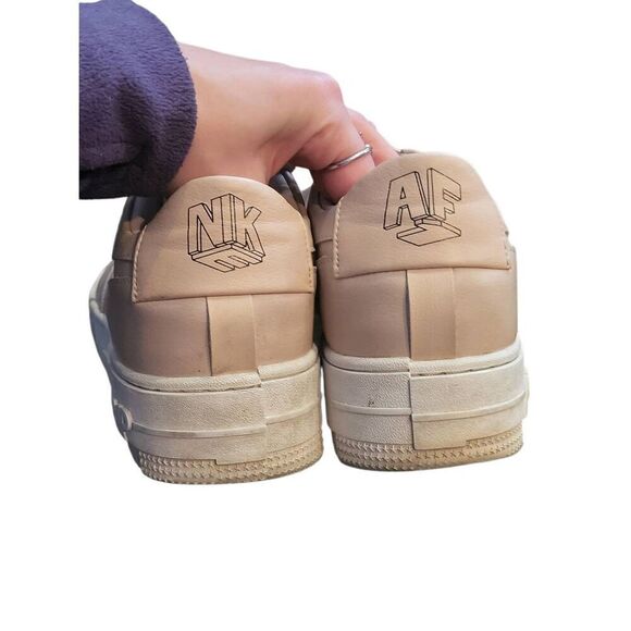 Nike Sneakers Women's 10 Blush Beige Air Force 1 Sage Low Lace Up Leather - Picture 3 of 6